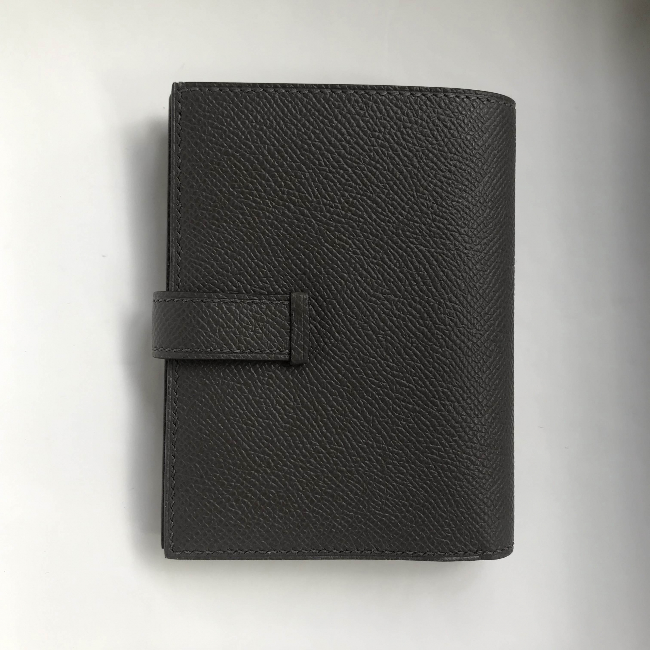 Hermes Bearn compact wallet CD8F Etain 錫器灰 玫瑰金扣