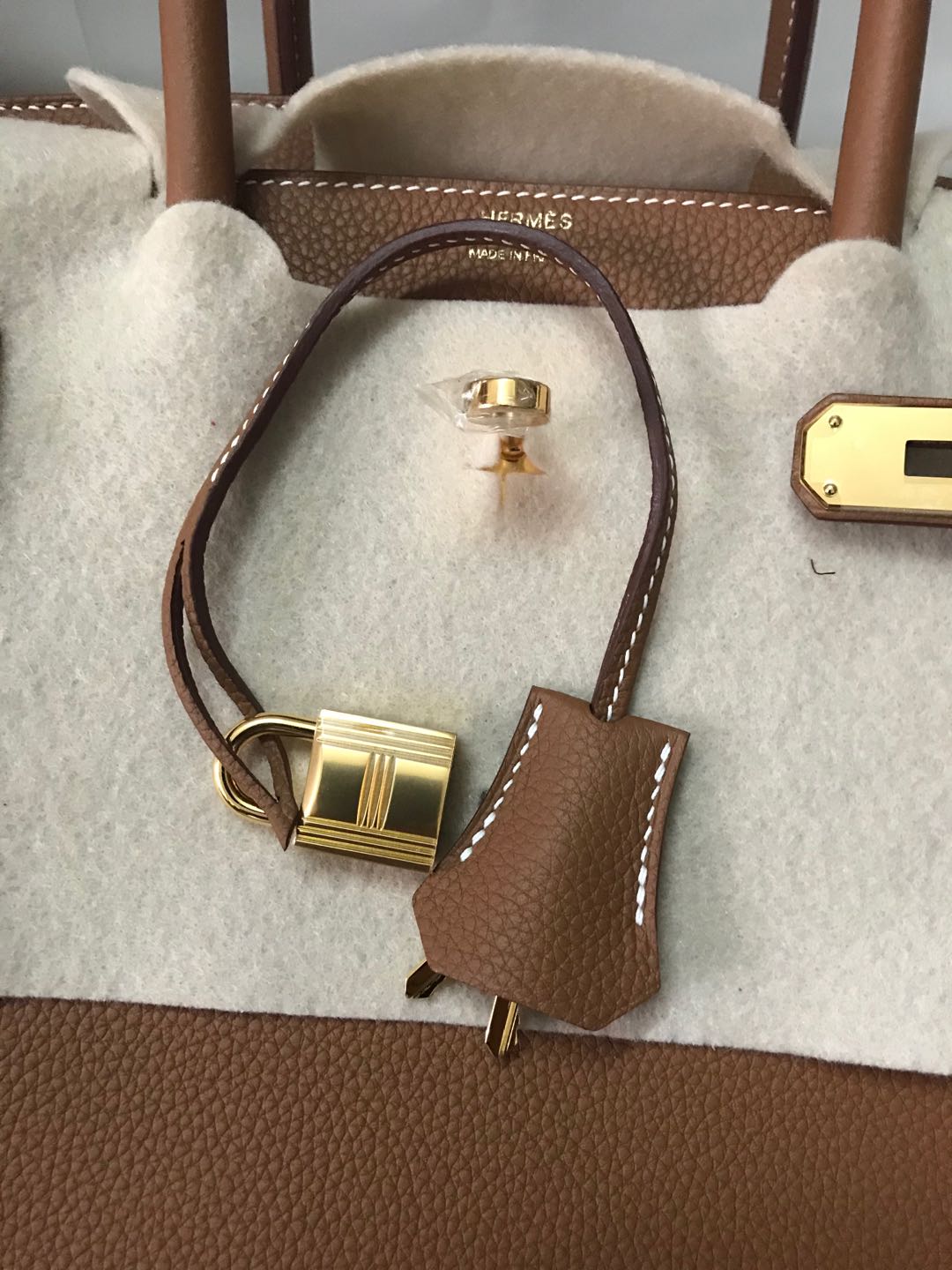 Hermes Birkin 25 HSS Togo 10 Craie 奶昔白 37 gold 金棕色全手工蜜蠟線縫製