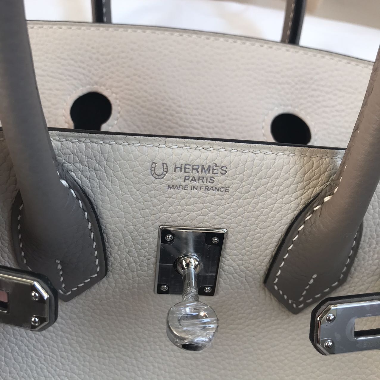 Hermes Birkin 25cm HSS Togo 10 Craie 奶昔白+M8 Gris Asphalte 瀝青灰