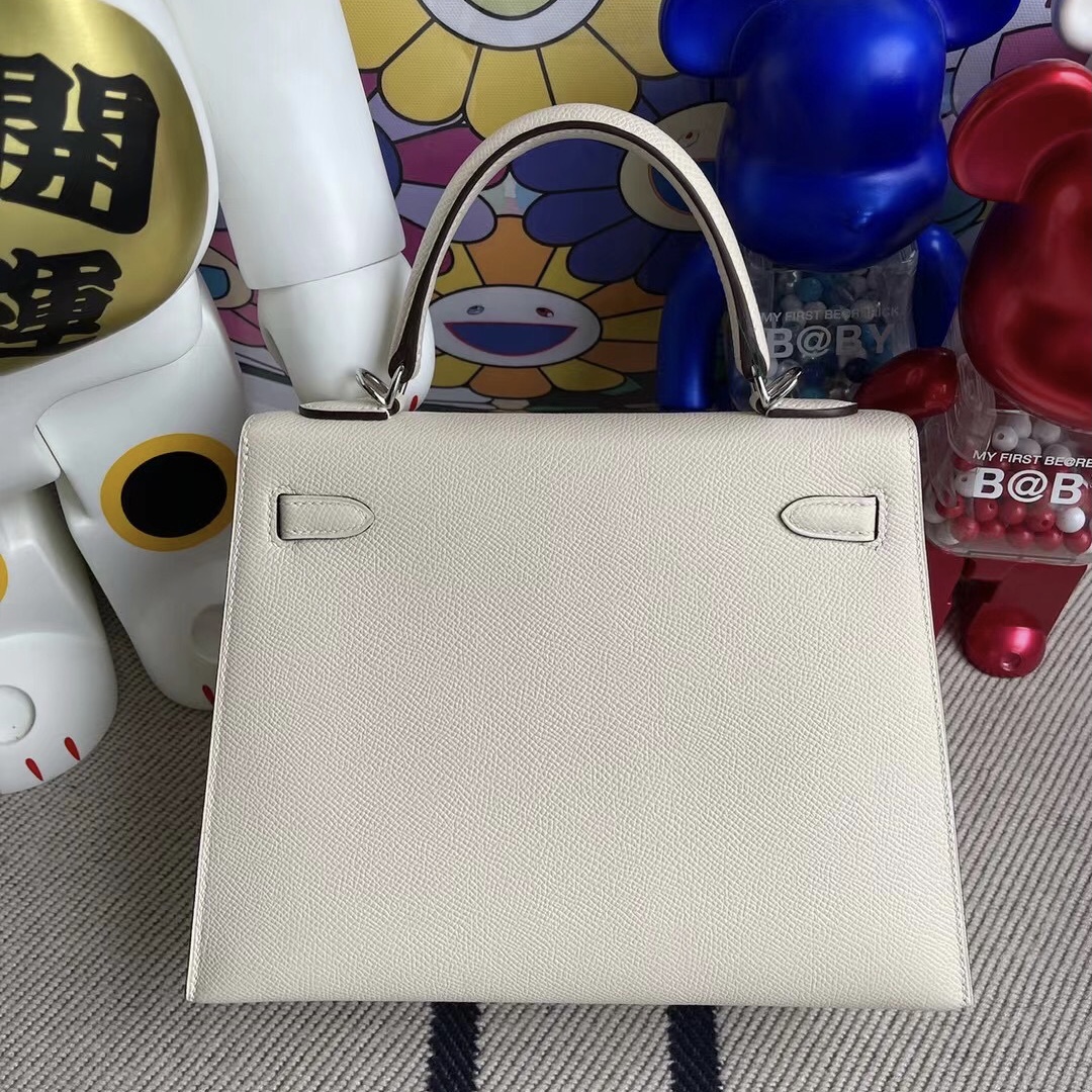 Hermes Kelly 25cm Epsom i2 Nata 內拼2S sesame 芝麻色銀扣全手工蜜蠟線縫製