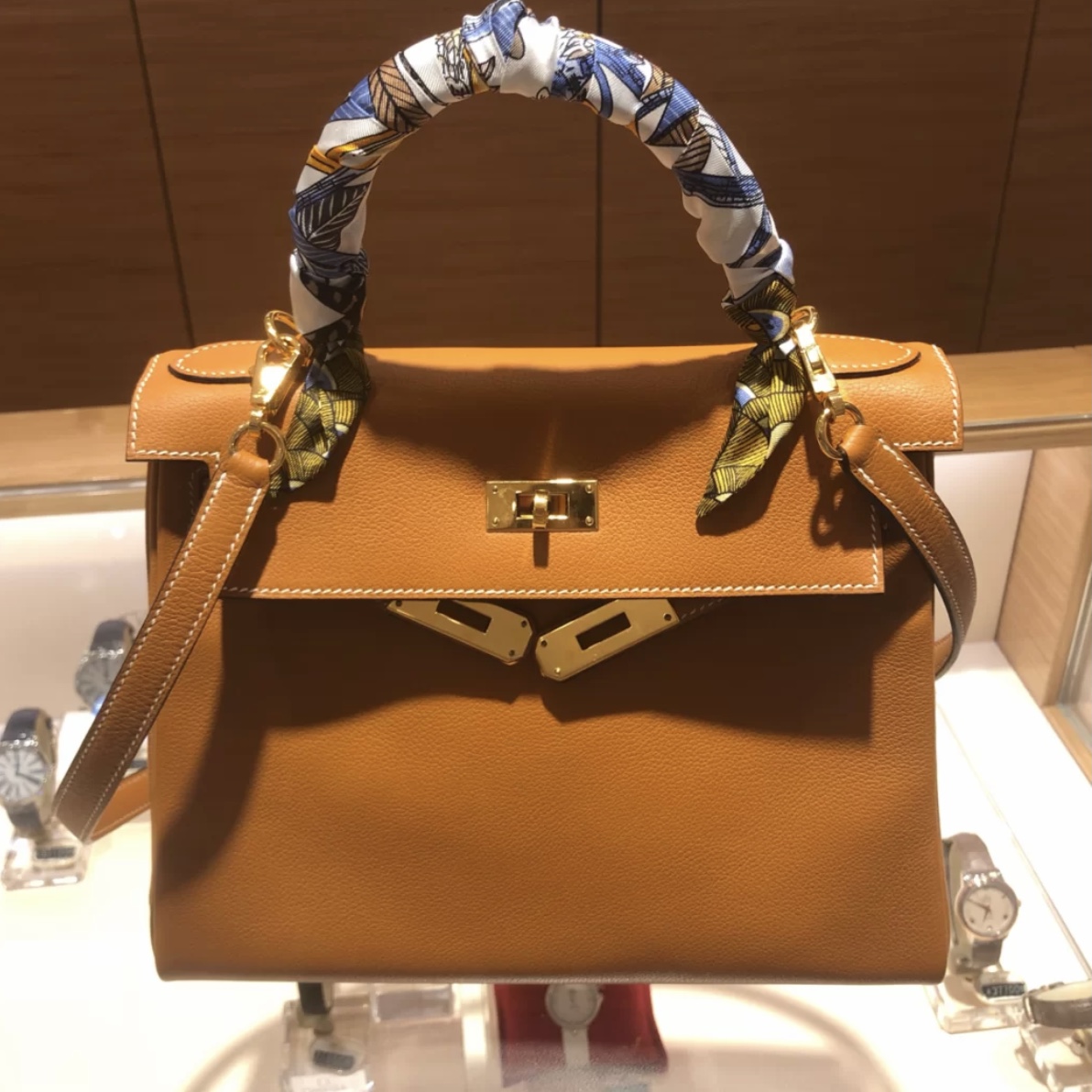 Hermes kelly 28cm Evercolor 1H toffee 太妃糖 金扣 全手工蜜蠟線縫製