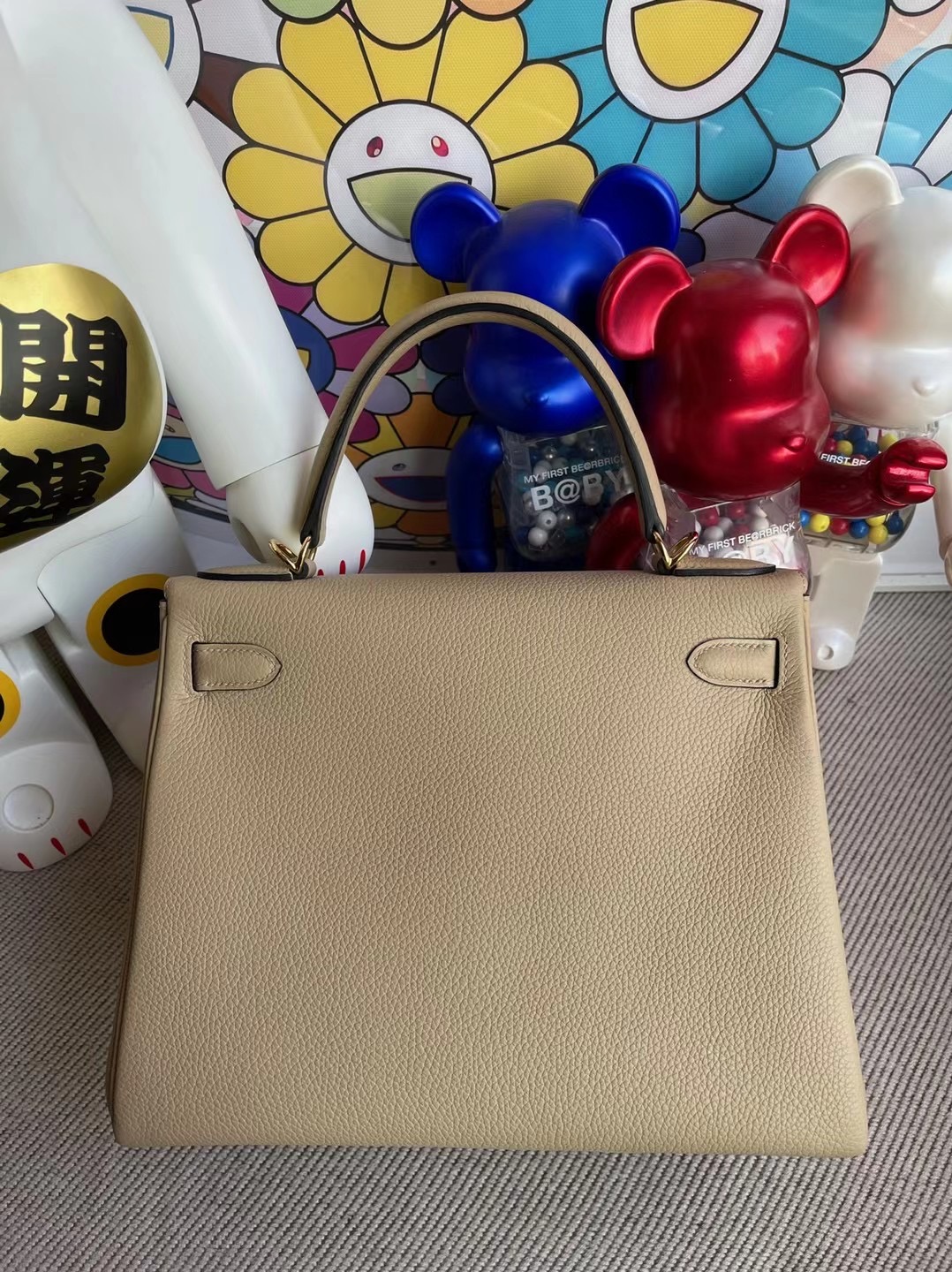 Hermes Kelly 28cm Togo 原廠小牛皮 S2 風衣灰 Trench 金扣 全手工蜜蠟線縫製