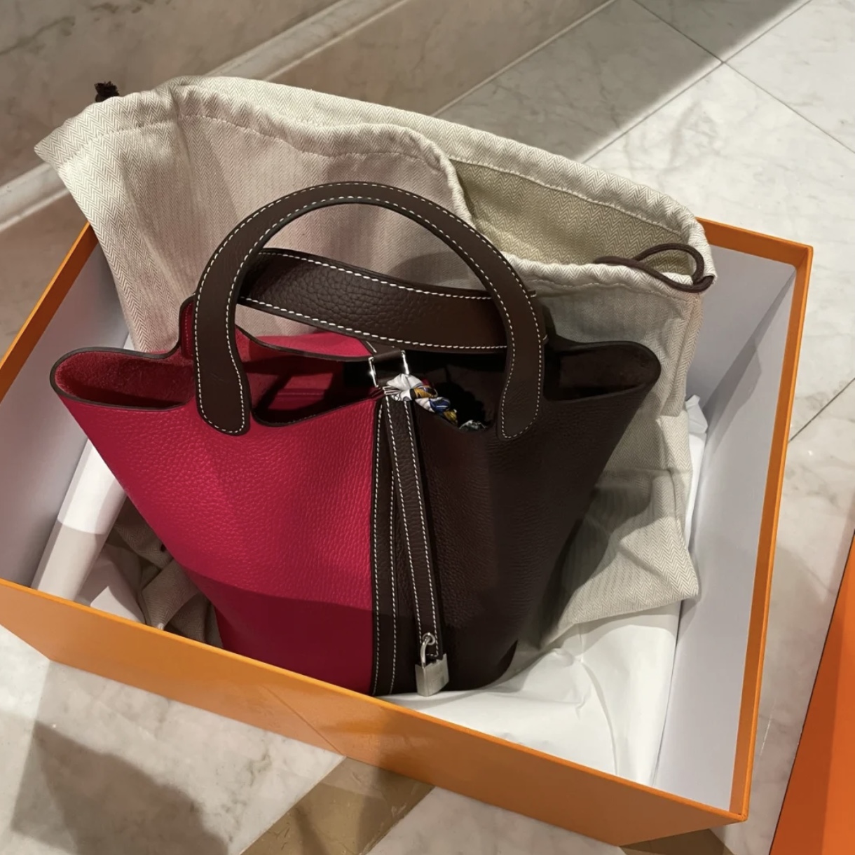 Hermes Picotin Lock 18 taurillon Clemence 90 Framboise+0D Rose Mexico