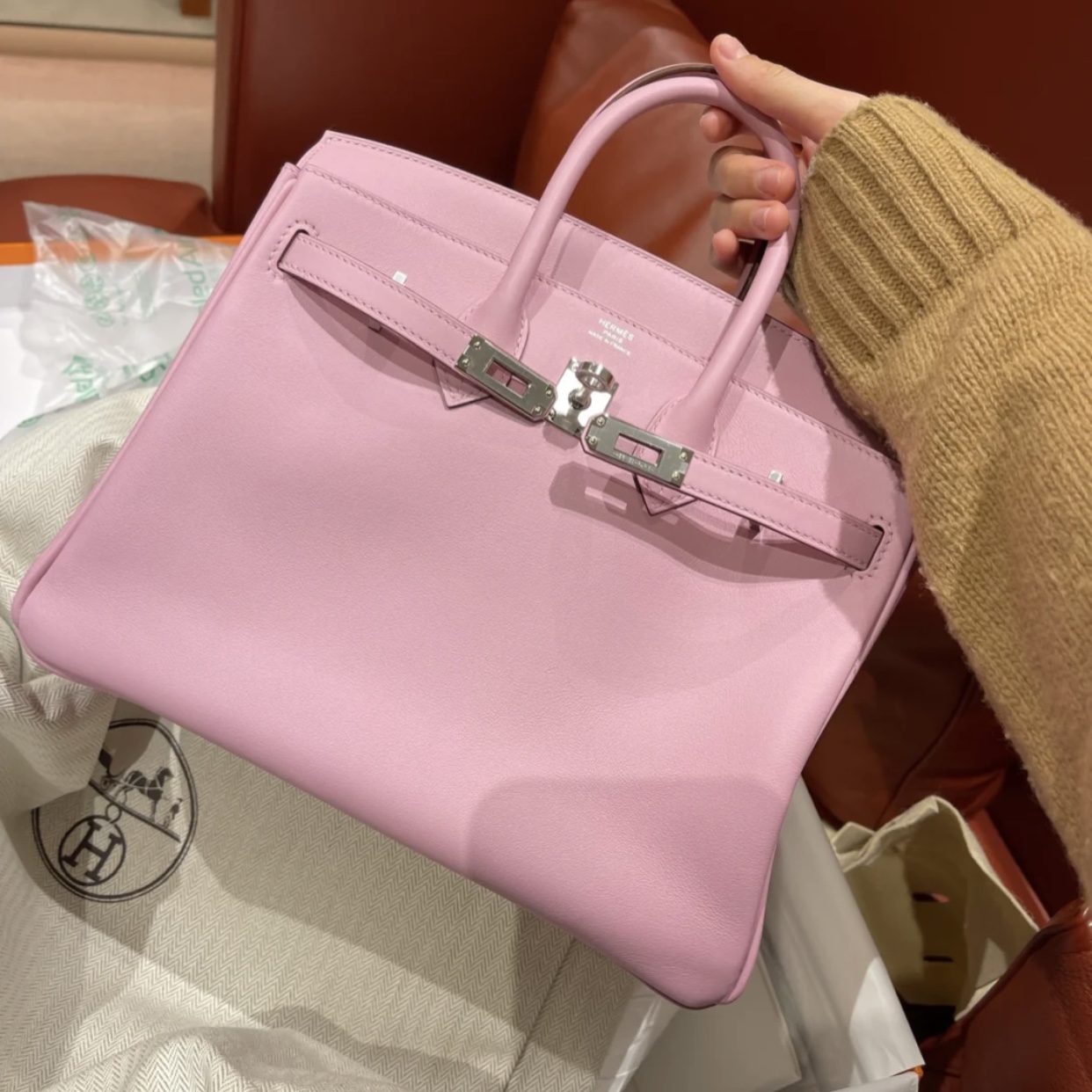 Hermes Birkin 25cm Swift 原廠皮 X9錦葵紫 Mauve Sylvestre 全手工蜜蠟線縫製