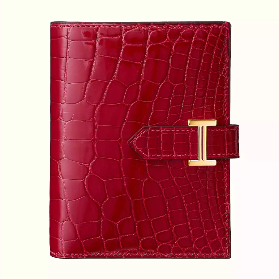 馬來西亞愛馬仕專賣店 Hermès Bearn Compact wallet 95 Braise alligator