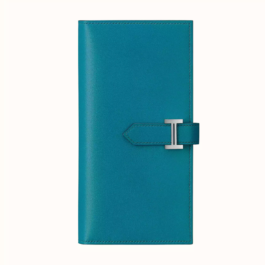 hermes澳大利亞官方網站 Hermès Bearn wallet, medium model 7W Bleu Izmir