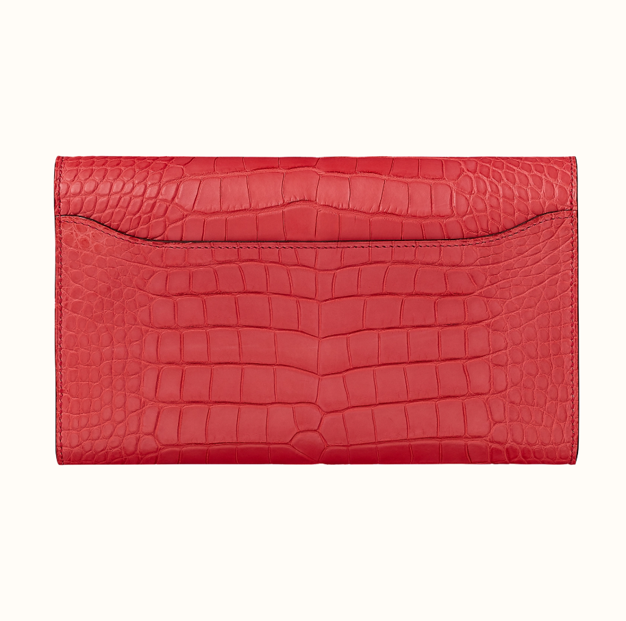 愛馬仕香港官網 Hermès Constance long wallet matte alligator A5 Bougainvillier