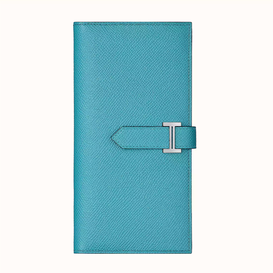 愛馬仕官網加拿大官網 Hermès Bearn verso wallet P3 Bleu Du Nord/Rouge D