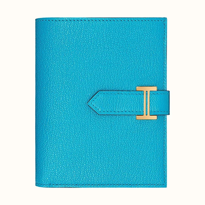 愛馬仕山羊皮短款錢包 Hermes Bearn wallet Mysore 0F Bleu frida