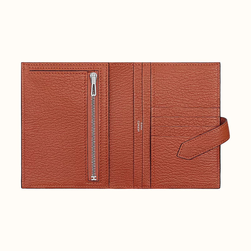 Hermes Bearn Short style wallet CK36 Brique 磚紅色 山羊皮短錢包