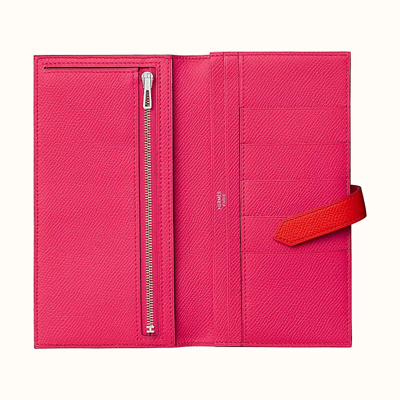 愛馬仕長款式雙色錢包 Hermes Bearn wallet Rouge de coeur Rose Extrême