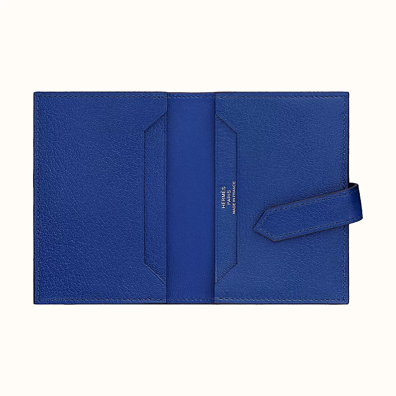 愛馬仕山羊皮卡包 Hermes Bearn Card bag Chamkila O8 Bleu Royal 寶藍色