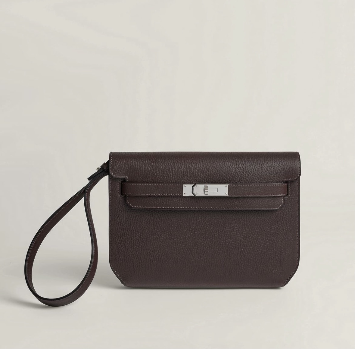 Hermes Kelly depeches 25 pouch CK46 Ebène Galop d’Hermès