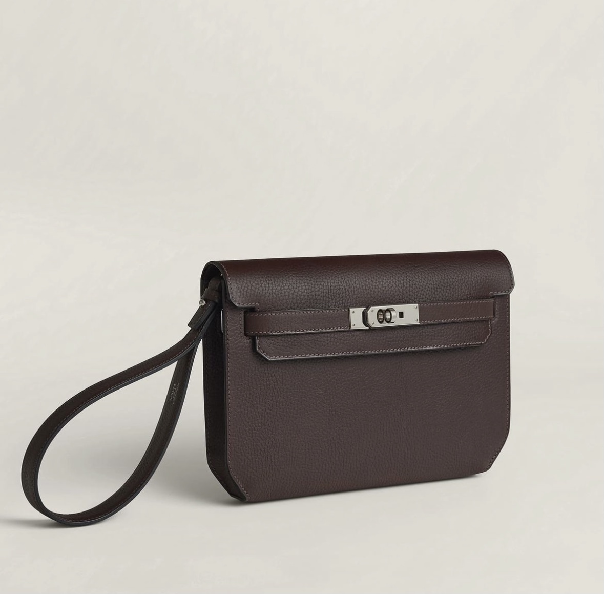 Hermes Kelly depeches 25 pouch CK46 Ebène Galop d’Hermès