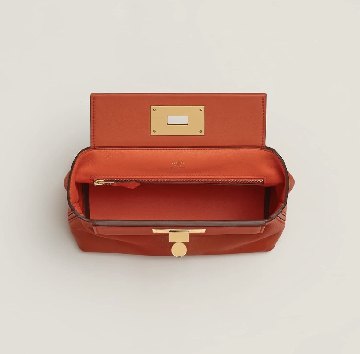  Hermès 24/24 21 verso bag Terre Battue Orange Poppy Evercolor/Swift