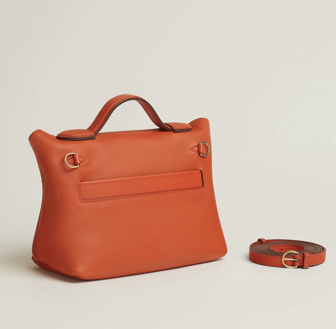  Hermès 24/24 21 verso bag Terre Battue Orange Poppy Evercolor/Swift