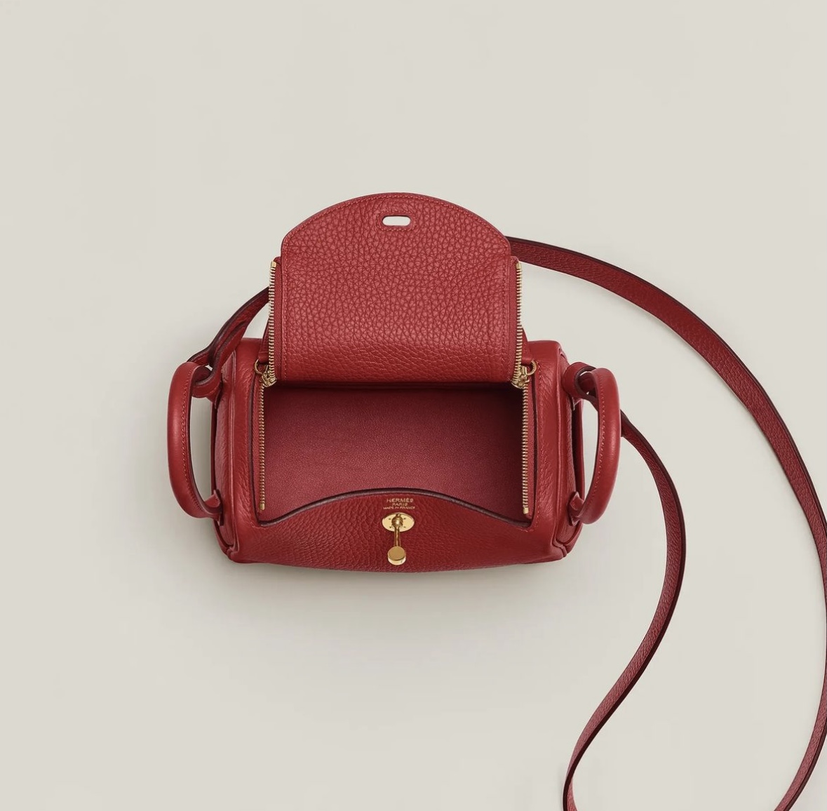 愛馬仕琳迪mini包多少錢 Hermès Lindy mini bag Vermillon Clemence