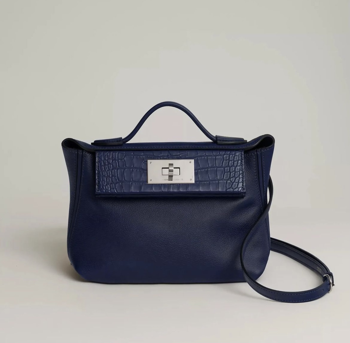 Hermès 24/24 21 Bleu Saphir Evercolor matte Mississippiensis alligator Swift