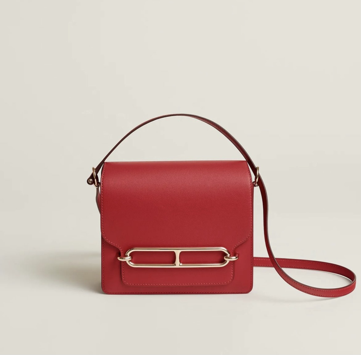 愛馬仕豬鼻子包官方售價 Hermès Roulis mini 5X Rouge Piment Swift