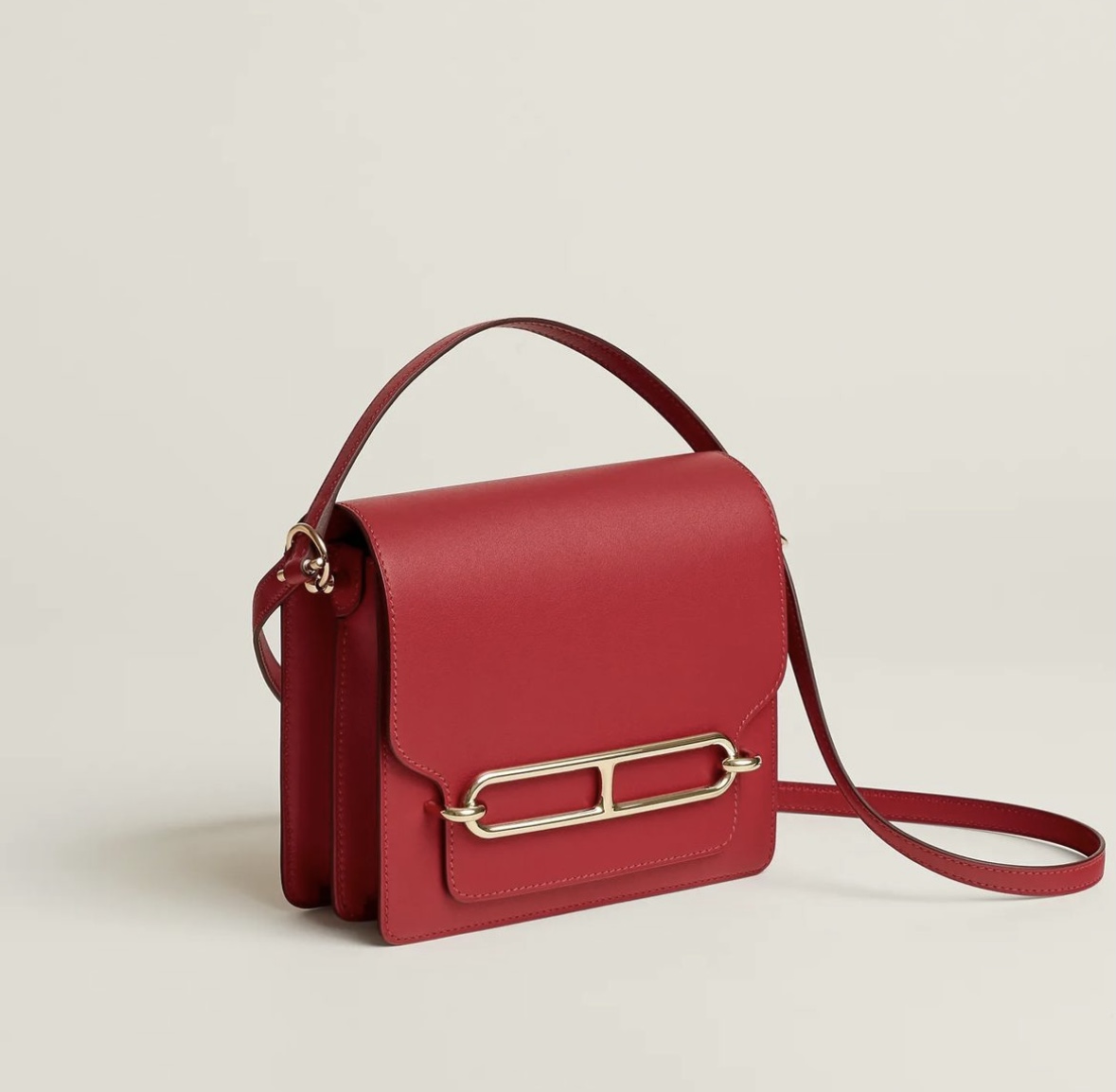 愛馬仕豬鼻子包官方售價 Hermès Roulis mini 5X Rouge Piment Swift