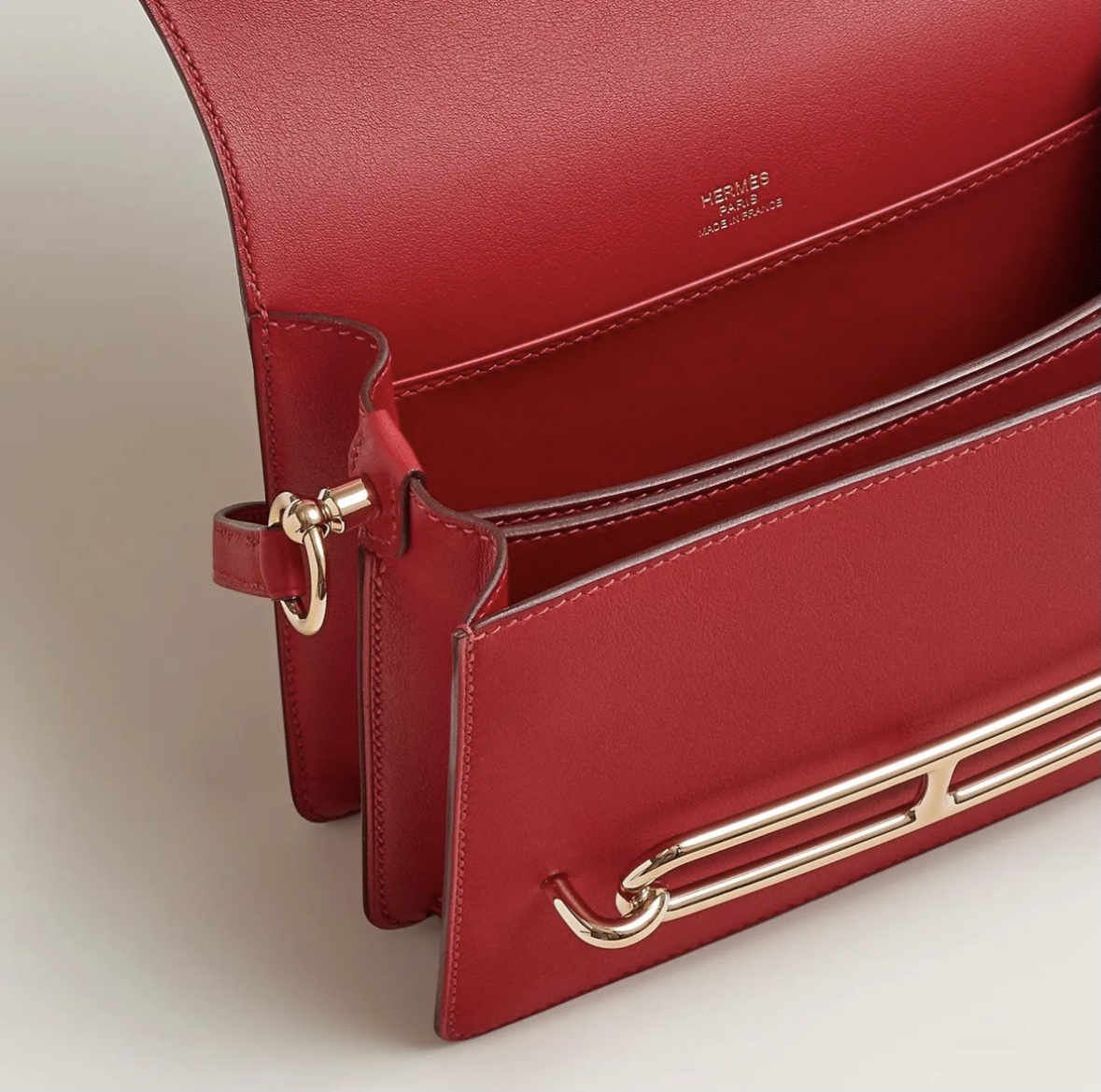 愛馬仕豬鼻子包官方售價 Hermès Roulis mini 5X Rouge Piment Swift