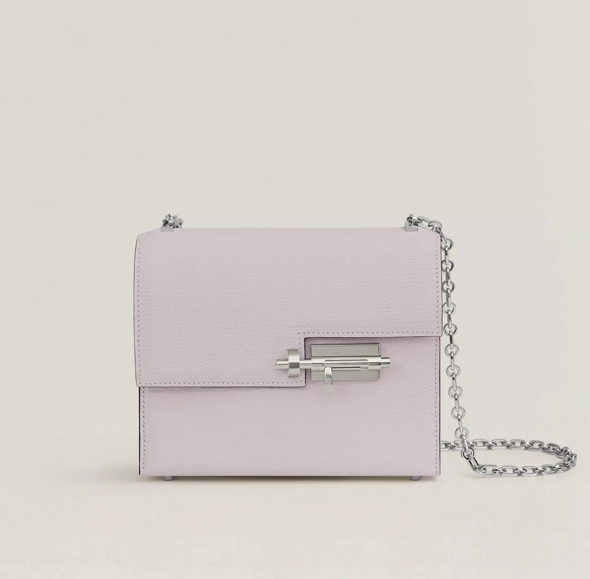 愛馬仕女包價格與圖片最新款大全 Hermès Verrou Chaine mini CK09 Mauve Pâle