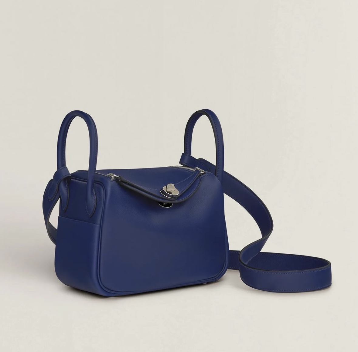 加拿大愛馬仕琳迪包專櫃價格 Hermès Mini Lindy bag Bleu Saphir Swift