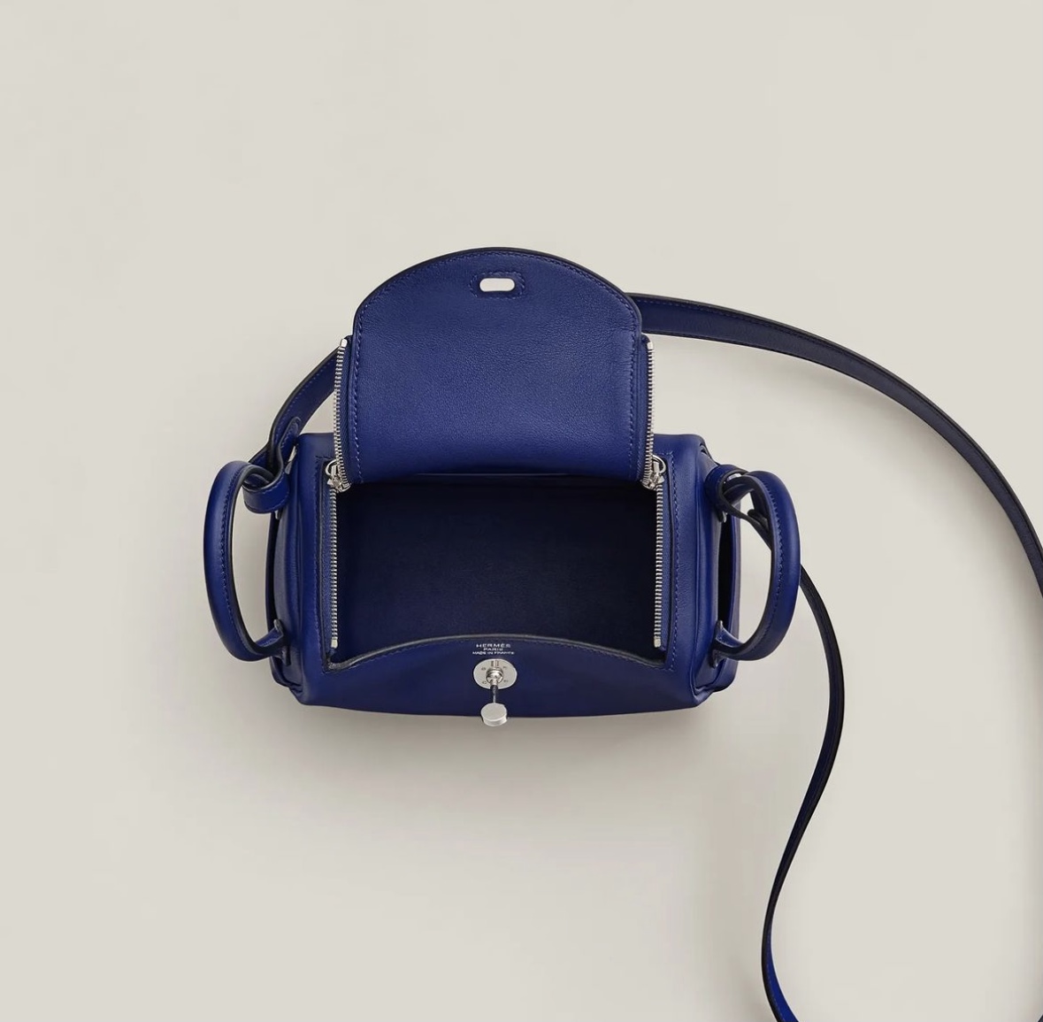 加拿大愛馬仕琳迪包專櫃價格 Hermès Mini Lindy bag Bleu Saphir Swift