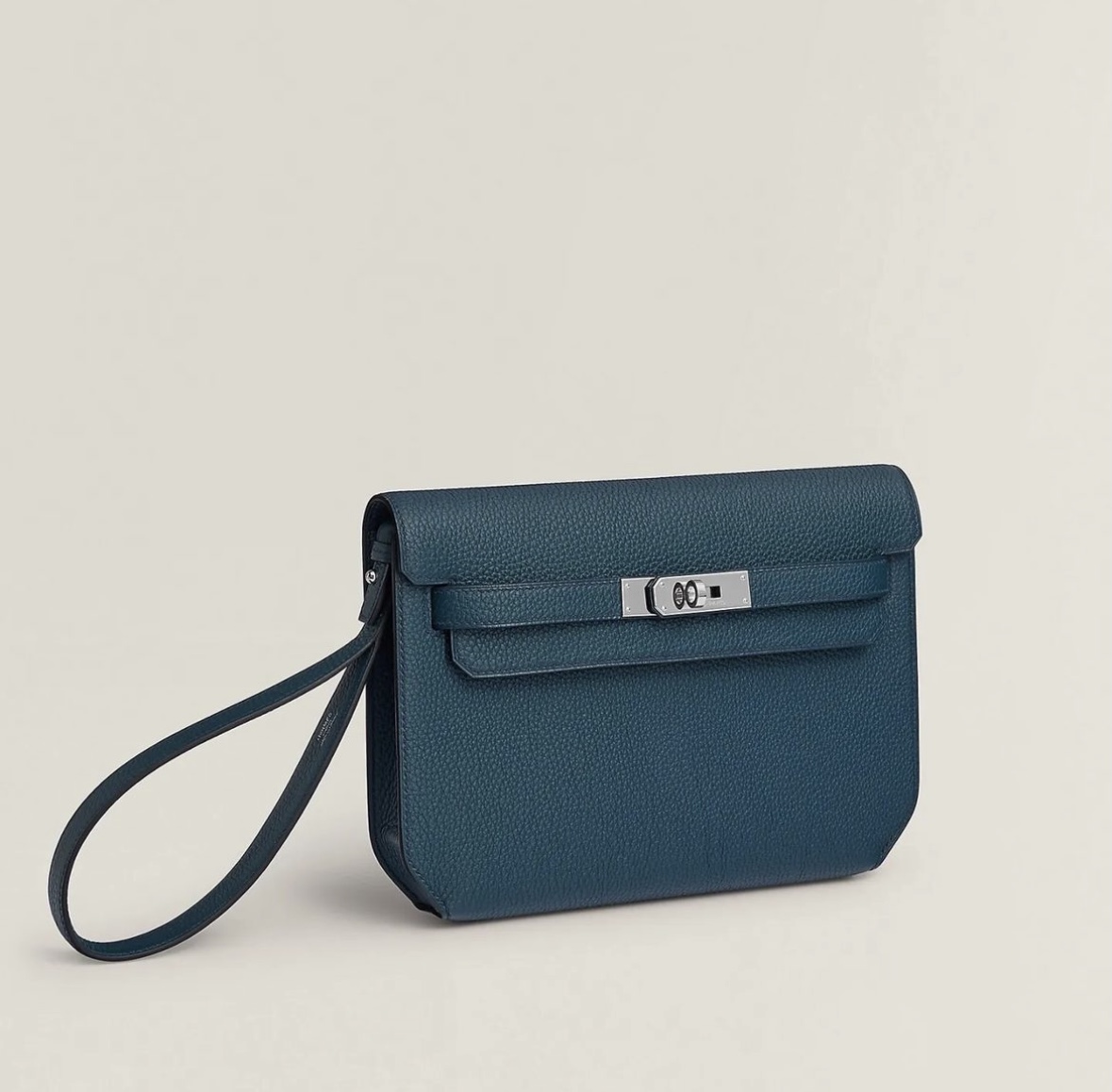 愛馬仕男包 箱包款式大全 Hermès Kelly depeches 25 clutch CK7P Bleu de Prusse Togo