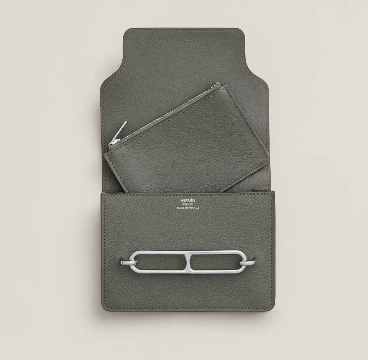 愛馬仕豬鼻子錢包價格 Hermès Roulis Slim Wallet 0L Gris Meyer Evercolor