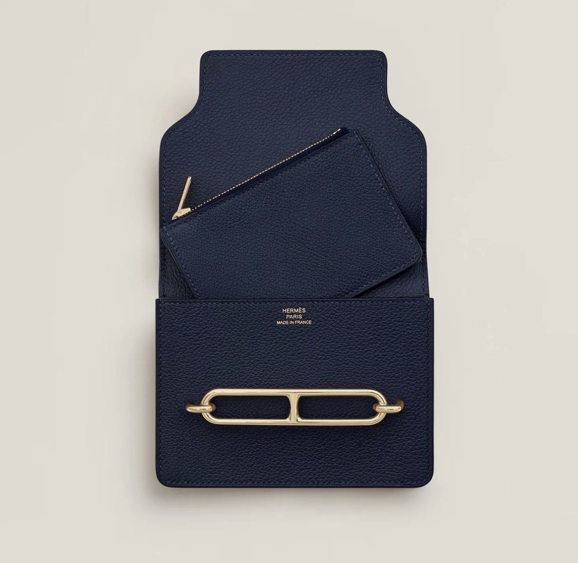 愛馬仕包包圖片豬鼻子錢包價格 Hermes Roulis Slim Wallet Bleu Nuit Evercolor
