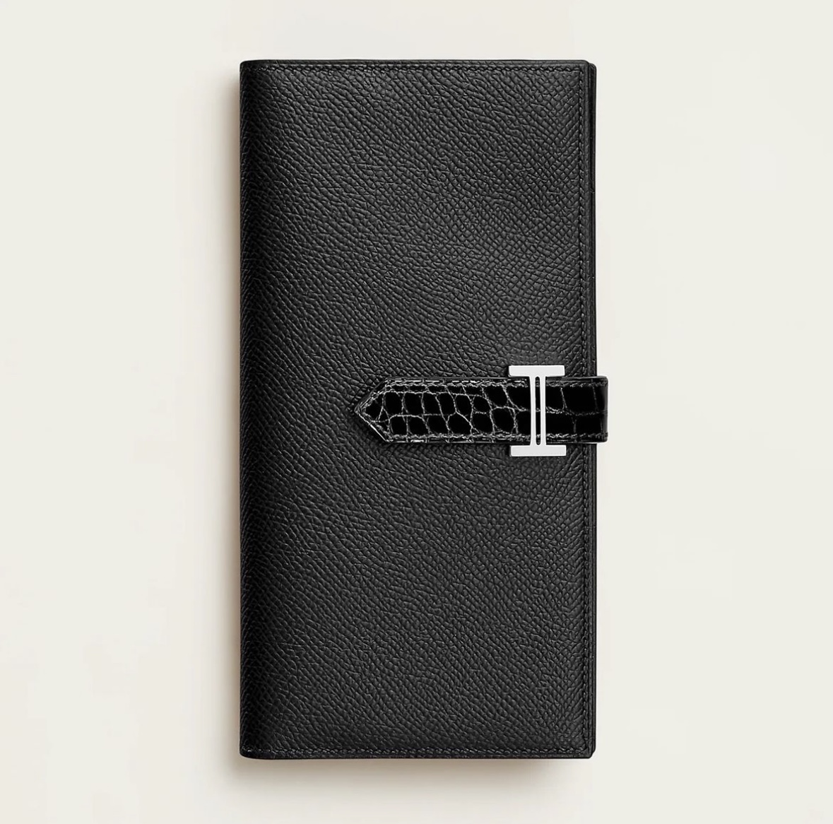 Hermès Bearn Soufflet Touch wallet Noir Epsom/Mississippiensis Alligator