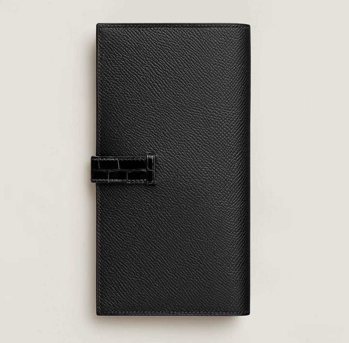 Hermès Bearn Soufflet Touch wallet Noir Epsom/Mississippiensis Alligator