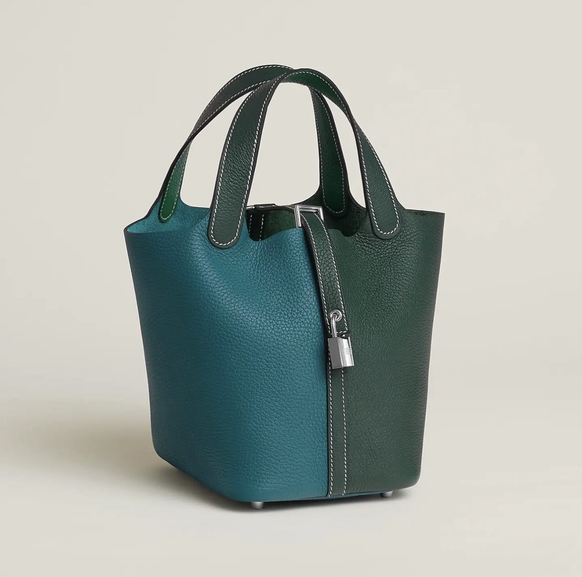 Hermès Picotin Lock 18 casaque bag Vert Cyprès Vert Bosphore Clemence