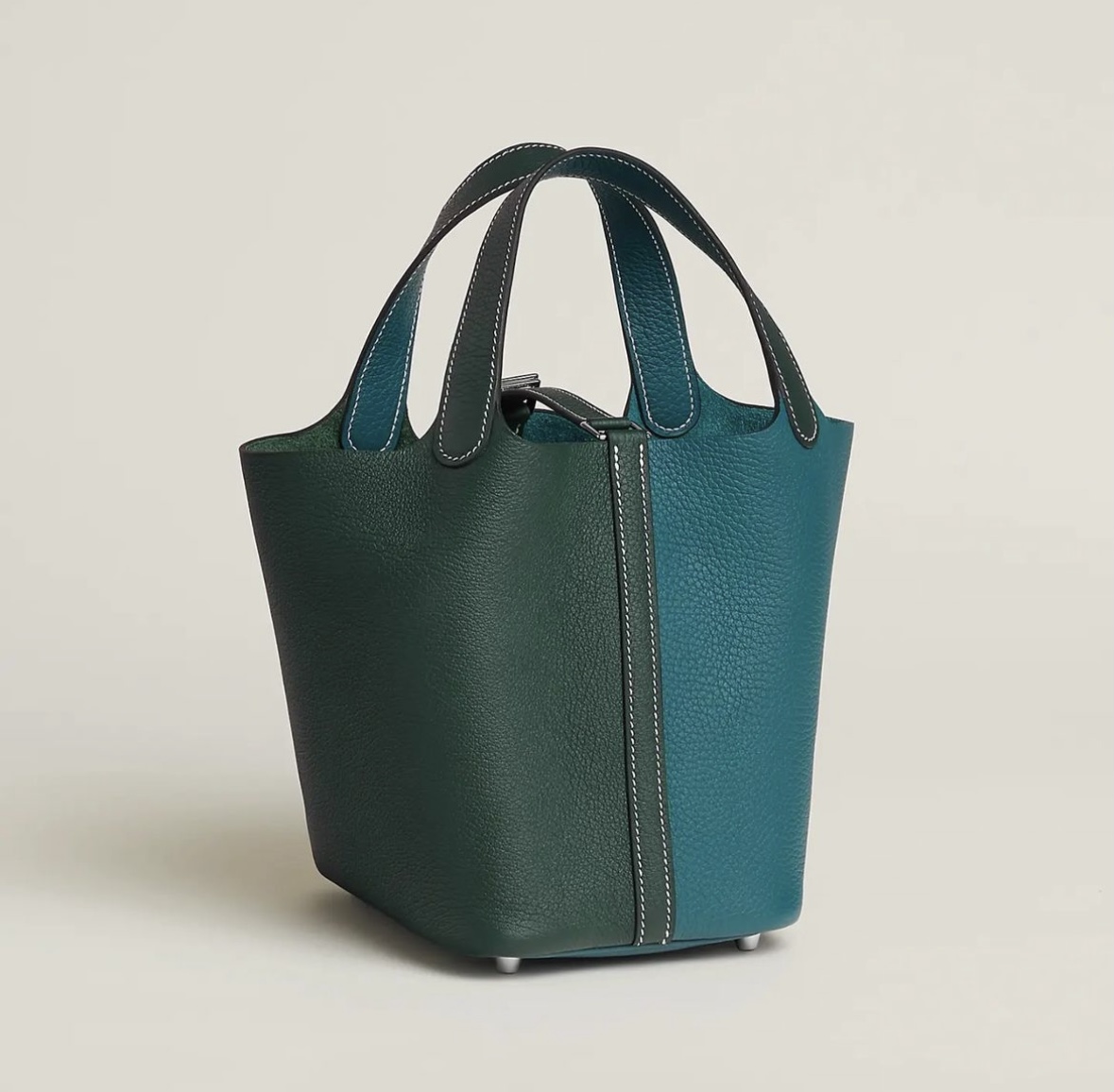 Hermès Picotin Lock 18 casaque bag Vert Cyprès Vert Bosphore Clemence