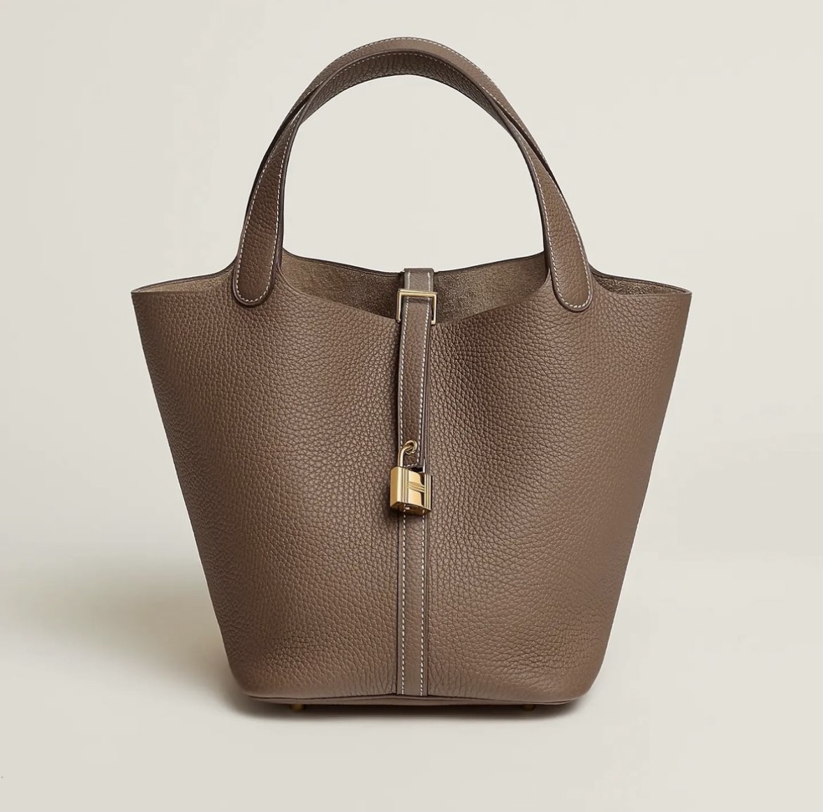 愛馬仕官方網女包菜籃子 Hermès Picotin Lock 22 bag CC18 Étoupe Clemence