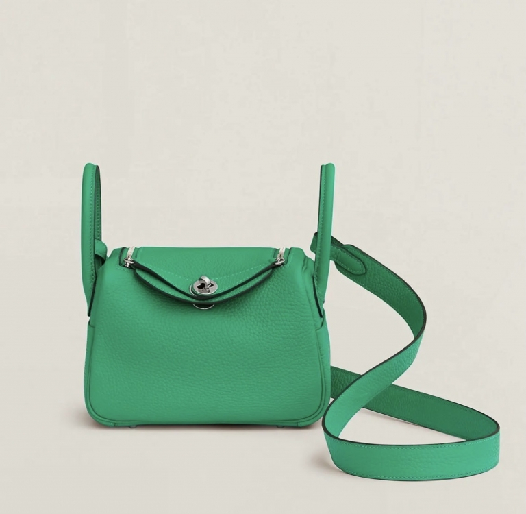 US Hermès website Lindy mini bag CK6W Menthe ClemenceHermès Birkin