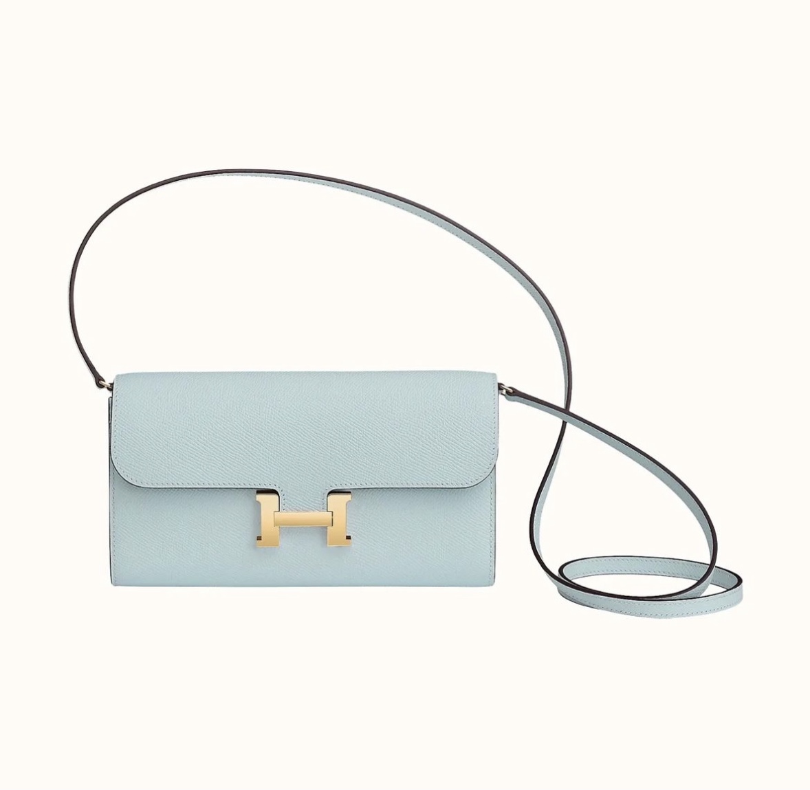 Hermès Constance Long To Go Wallet CCT0 Bleu Brume Epsom