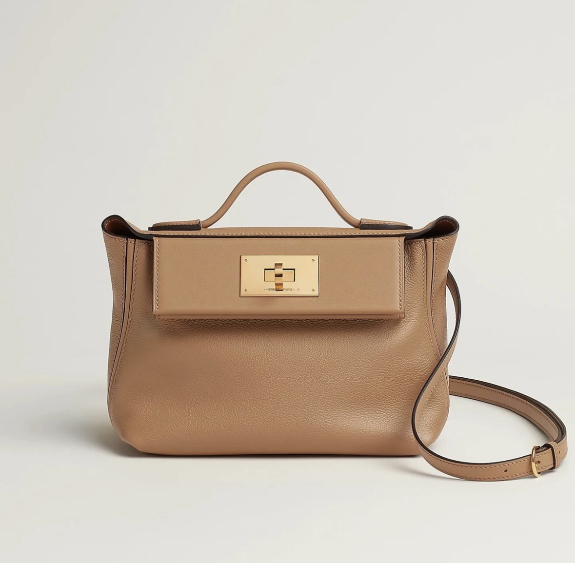 愛馬仕女包網站 Hermès 24/24 21 verso bag Chaï/Fauve Evercolor/Swift