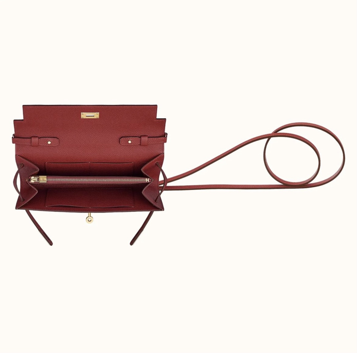 Hermès Kelly Classique To Go wallet K1 Rouge Grenat Epsom