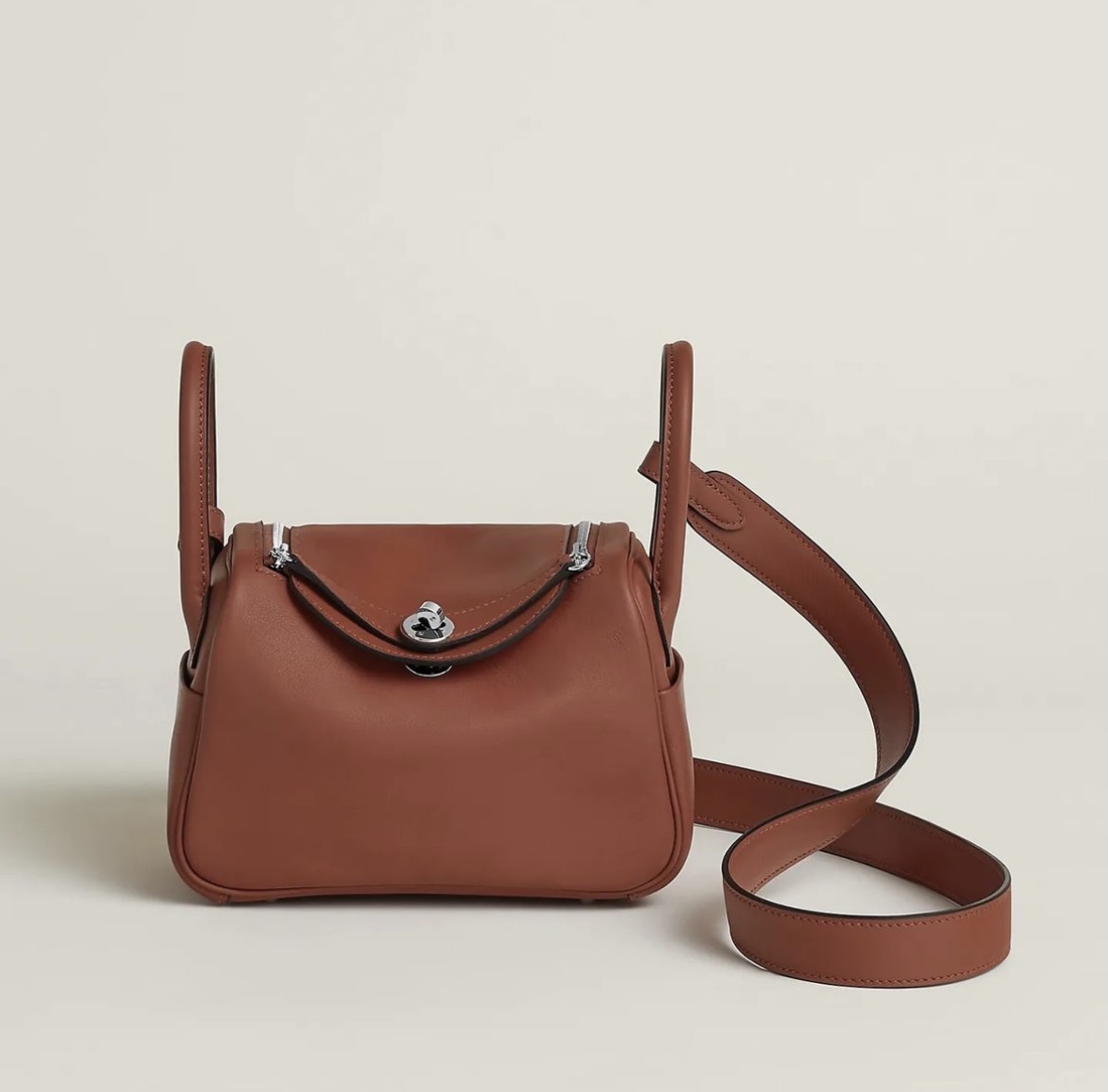 愛馬仕2023年女包款式大全 Hermès Lindy verso mini bag Cuivre Rose Texas Swift