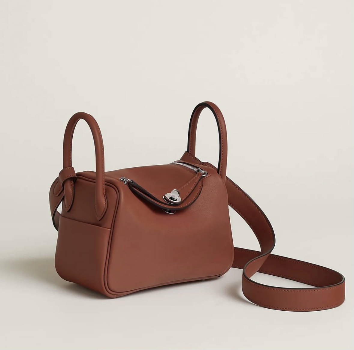 愛馬仕2023年女包款式大全 Hermès Lindy verso mini bag Cuivre Rose Texas Swift