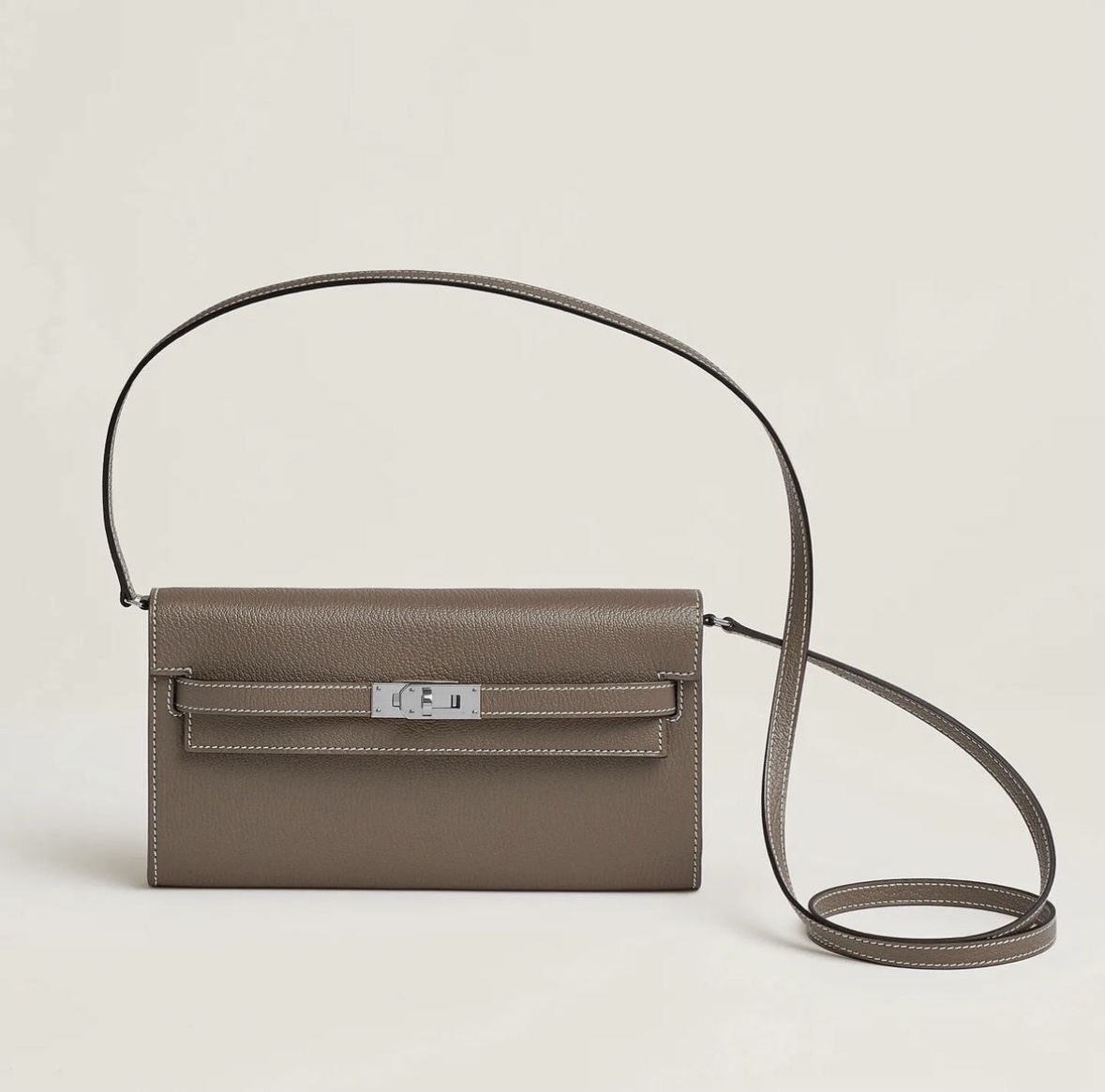 Hermès Chevre Kelly Classique To Go wallet CK18 Étoupe Chevre Mysore