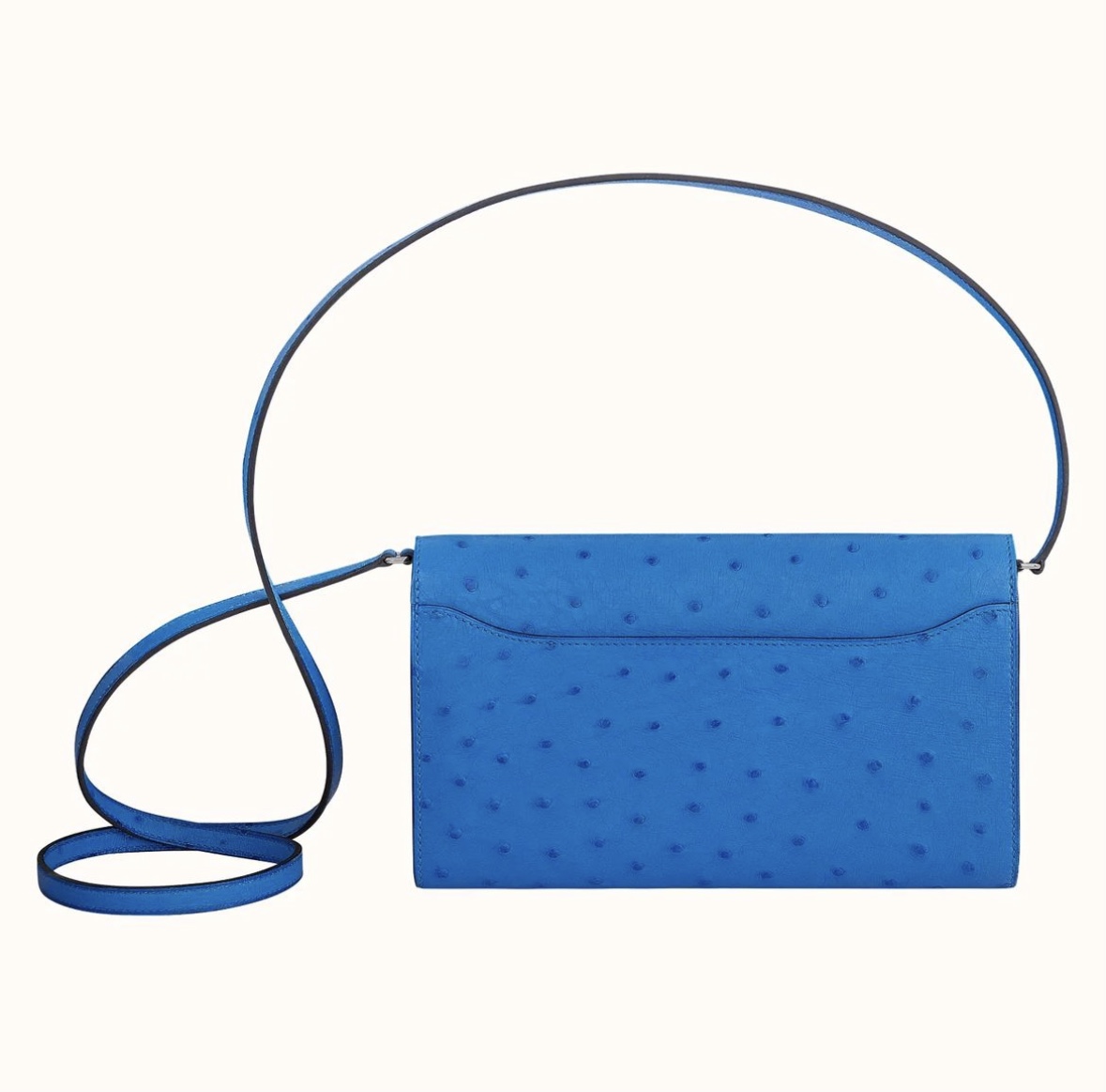 Hermès Ostrich Constance Long To Go wallet CKO7 Bleuet Ostrich