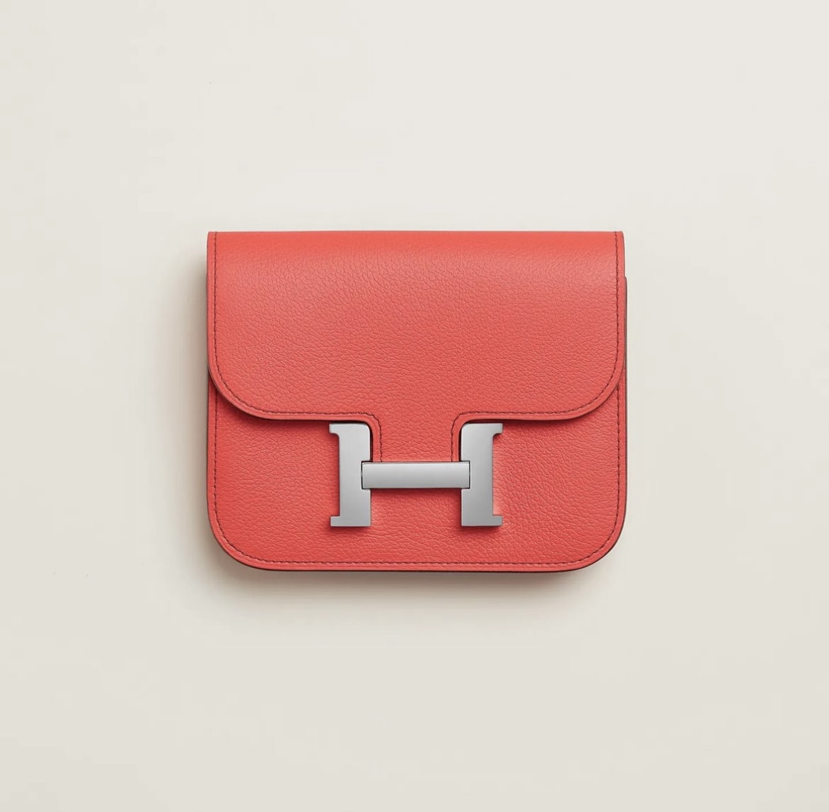 Hermès Constance Slim two tone wallet Rose Texas Sienne Evercolor