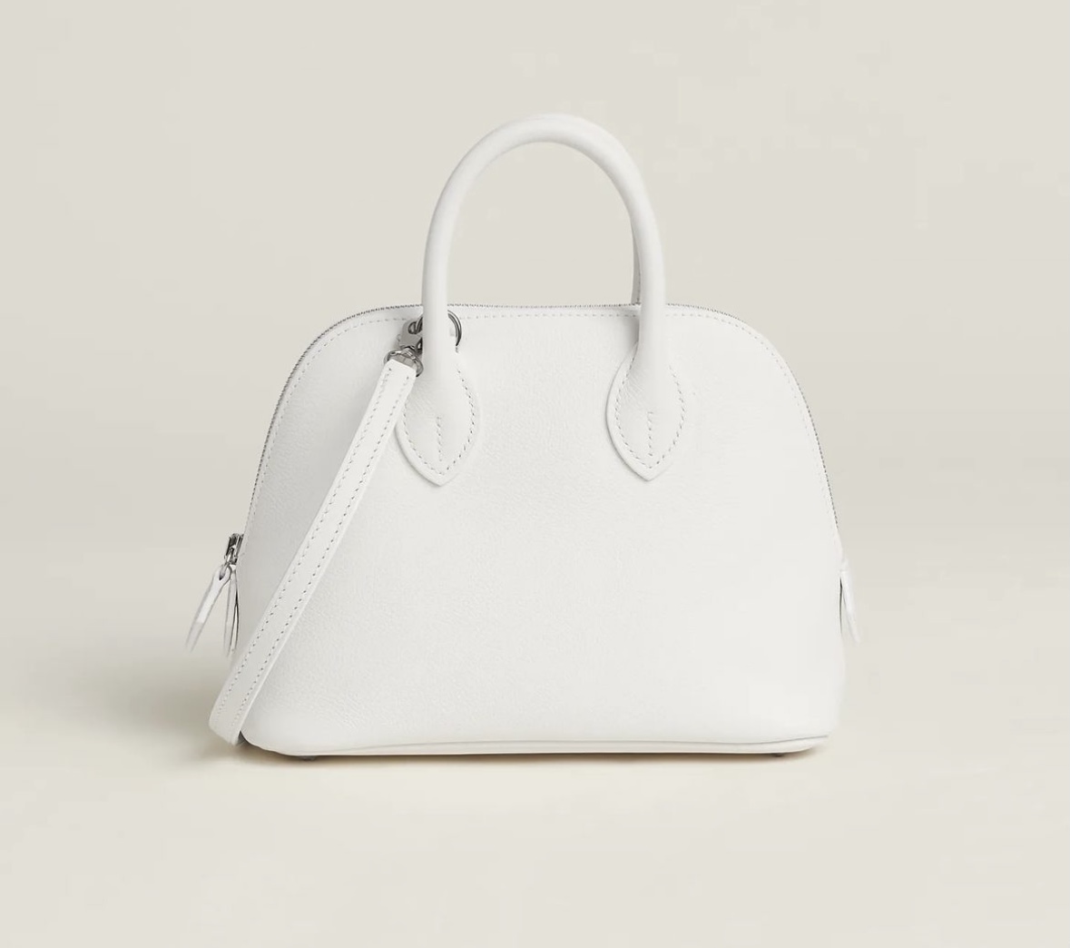 愛馬仕官方旗艦店 Hermès Bolide 1923 mini bag CK01 Blanc Evercolor