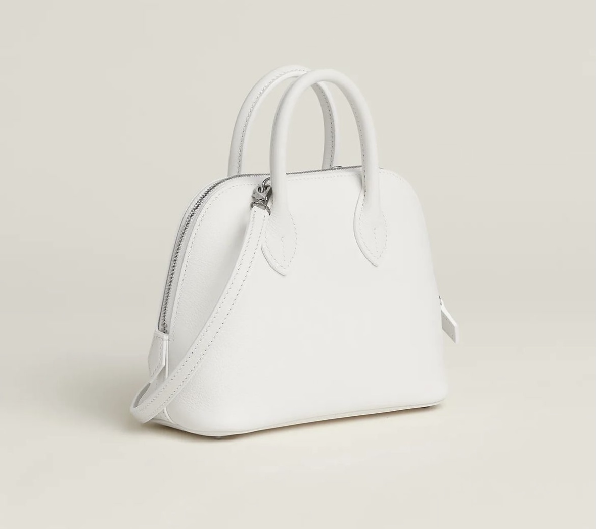 愛馬仕官方旗艦店 Hermès Bolide 1923 mini bag CK01 Blanc Evercolor