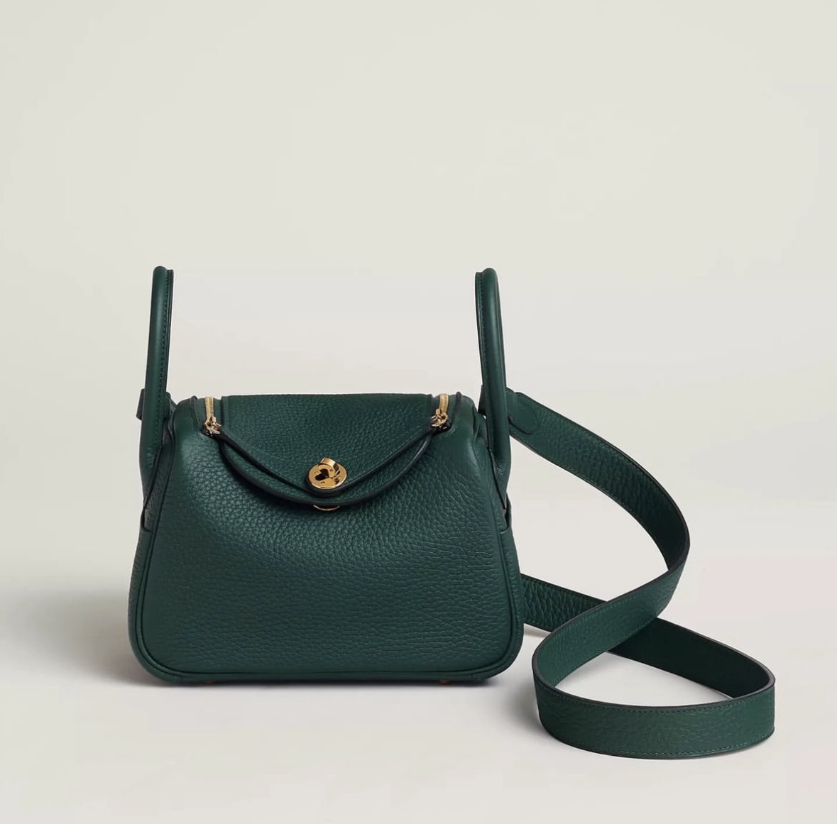 新加坡香港愛馬仕旗艦店 Hermès Lindy mini bag CC6O Vert Cyprès Clemence