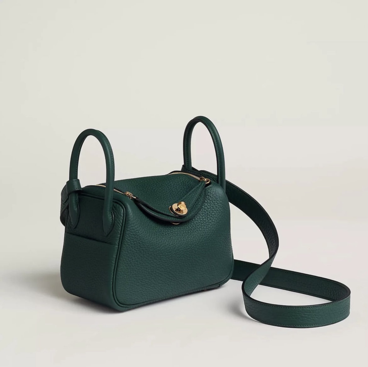 新加坡香港愛馬仕旗艦店 Hermès Lindy mini bag CC6O Vert Cyprès Clemence