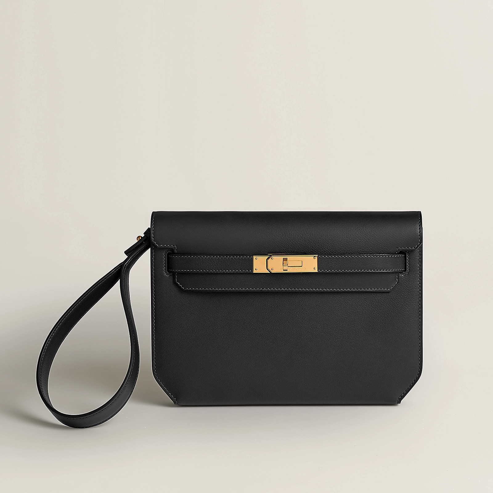 Hermes Kelly depeches 25 手拿包 CC89 Noir 黑色 Evercolor 小牛皮